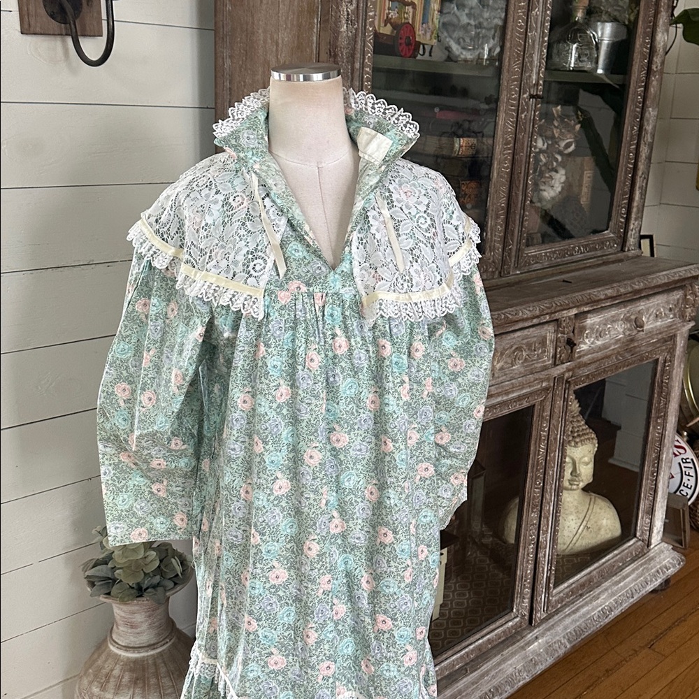 GUNNE SAX VINTAGE FLORAL DRESS LACE TRIM XL * POCKETS EXCELLENT - Picture 7 of 7